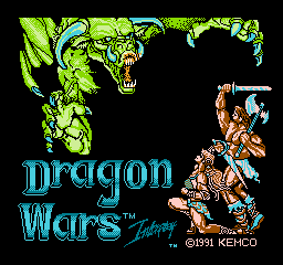 Dragon Wars title screen for Famicom